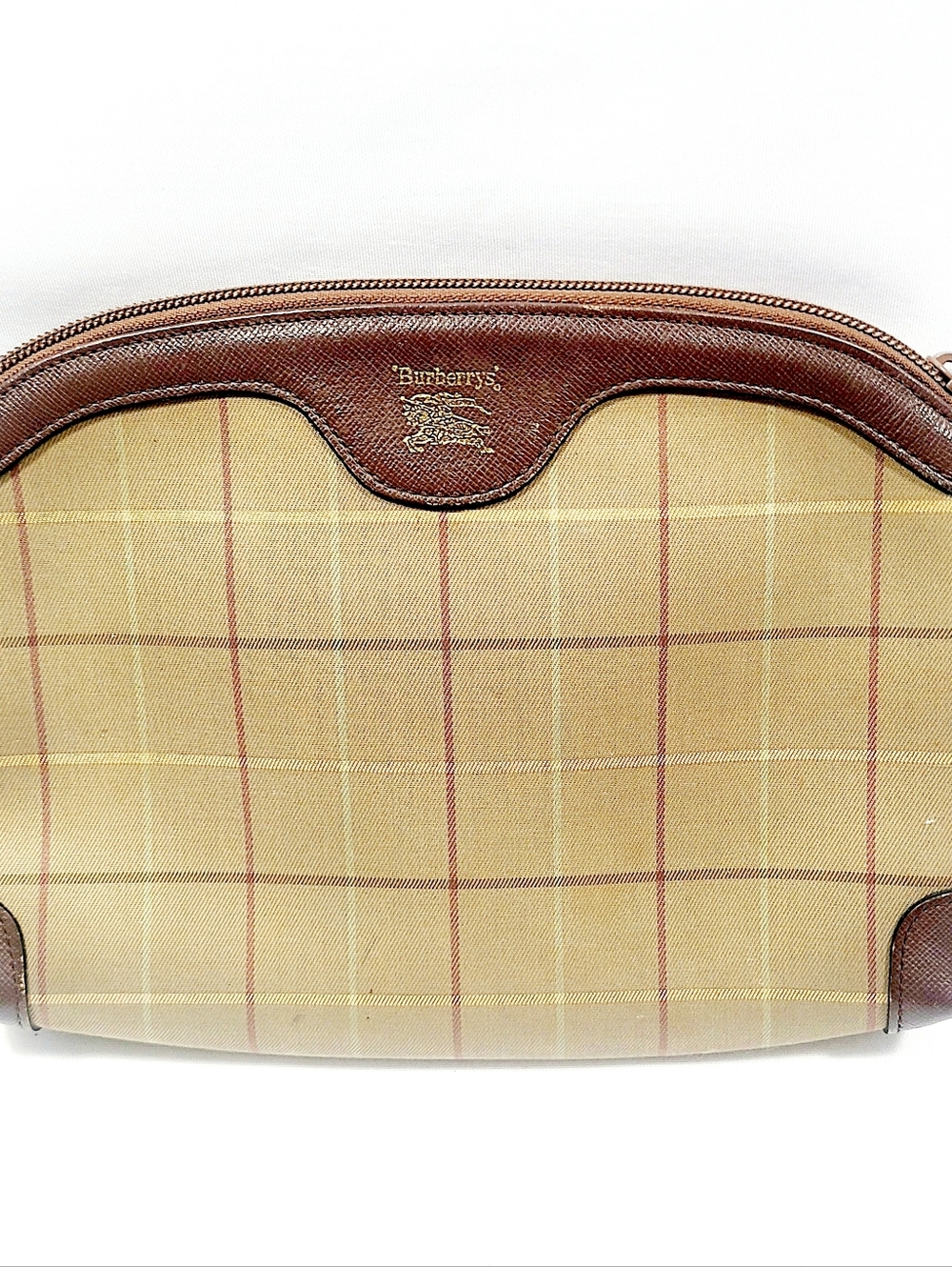 Burberry Canvas Canvas Leather Clutch Bag